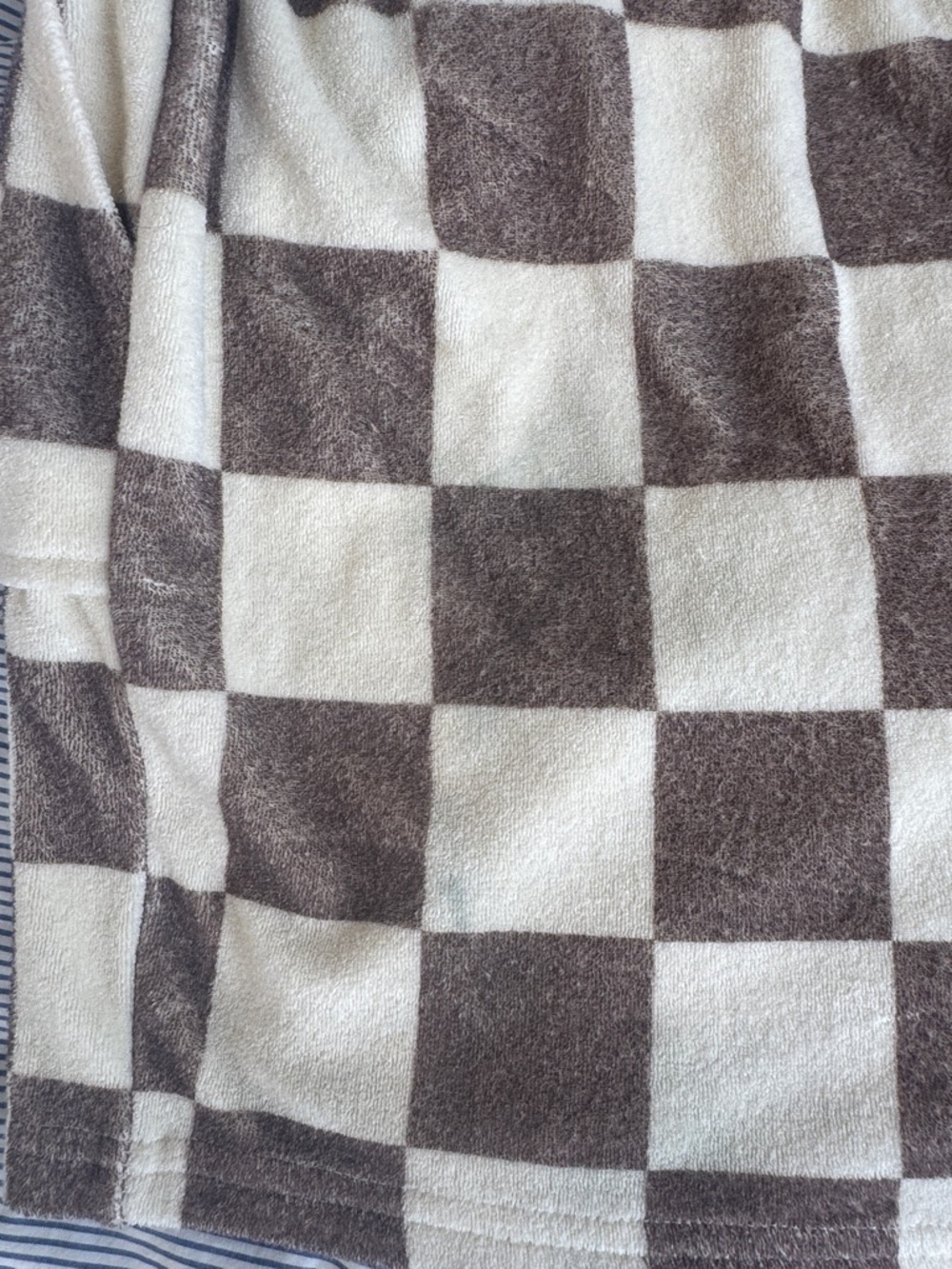 ONA Checkerboard beach Shorts in Brown and Cream - Picture 5 of 5